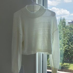 Cropped White Sweater